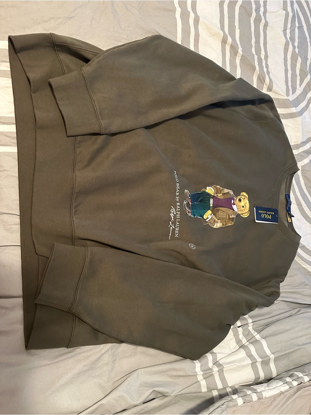 (NWT) Polo Ralph Lauren Heritage Bear Fleece Sweatshirt in "Expedition Olive"